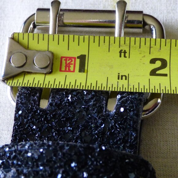 VINTAGE BLACK GLITTER PANT / SKIRT BELT PREOWNED TOTAL OF 41\